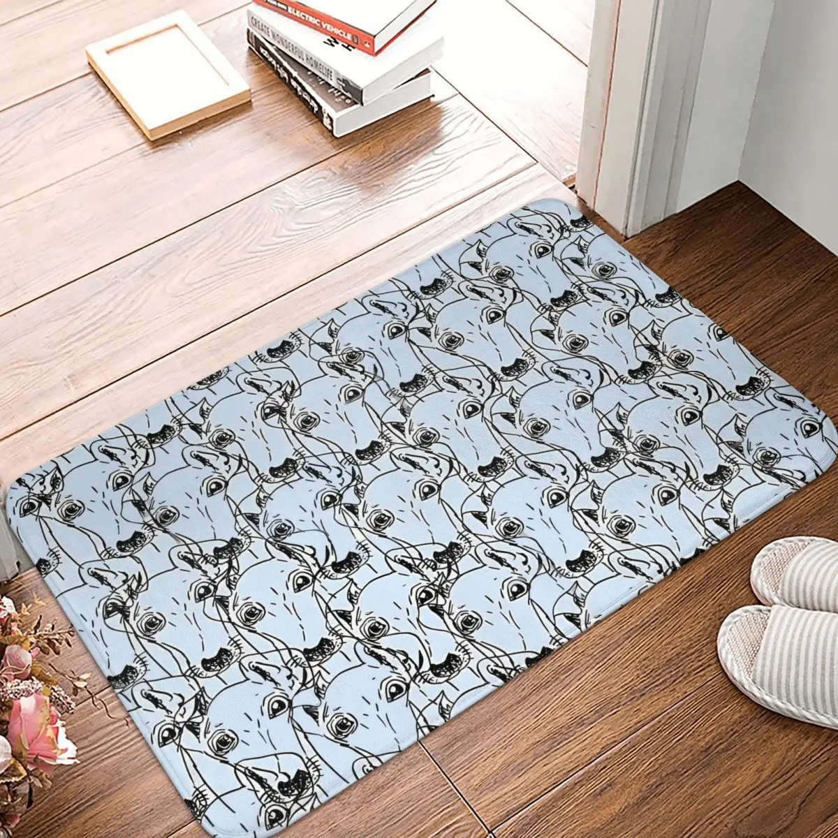 Pattern Geryhound Greyhounds Dog Doge Long Leg Non-Slip Carpet Doormat Bedroom Bath Mat Welcome Decor Rug