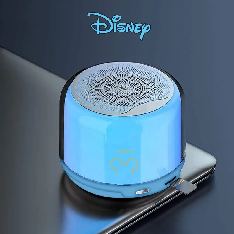 Original Disney HZX-A9 Bluetooth Speaker Mini Portable HIFI SoundBox TF-Card Audio Noise Reduction Lighted Soundbar Long Standby