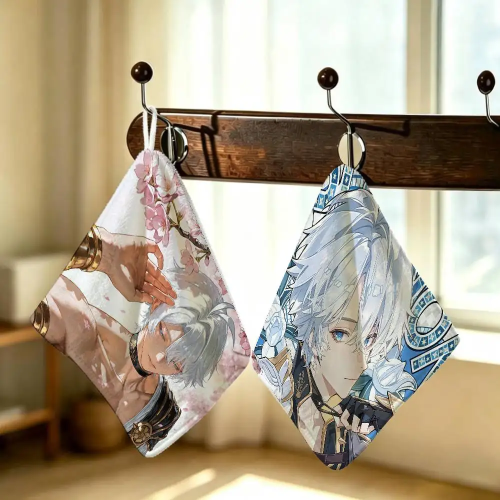 Star Phainon RailHonkai Polyester Cotton Hanging Kitchen Towel Skin Friendly Hand Wiping Towel For Hotel Cafe Household