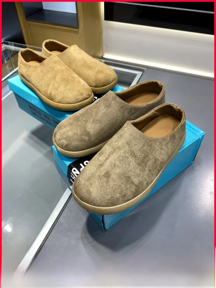 

Men's Spring Fashionable Comfortable Rubber Bottom Single Shoes Casual Slip-On Velvet Surface Leisure Shoes round Toe