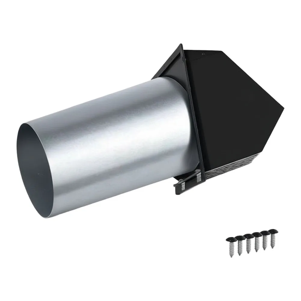 6 Inch Dryer Vent Cover Galvanized Steel Construction with 20cm Through Wall Hood and Removable Mesh Screen for Venting