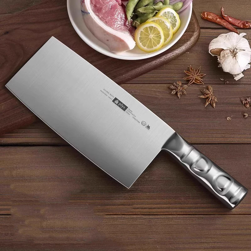 Stainless Steel Slicing Knife，All Steel Handle Chopping Knife，Chef Special Meat Cleaver, High Hardness 8 Inches Kitchen Knife