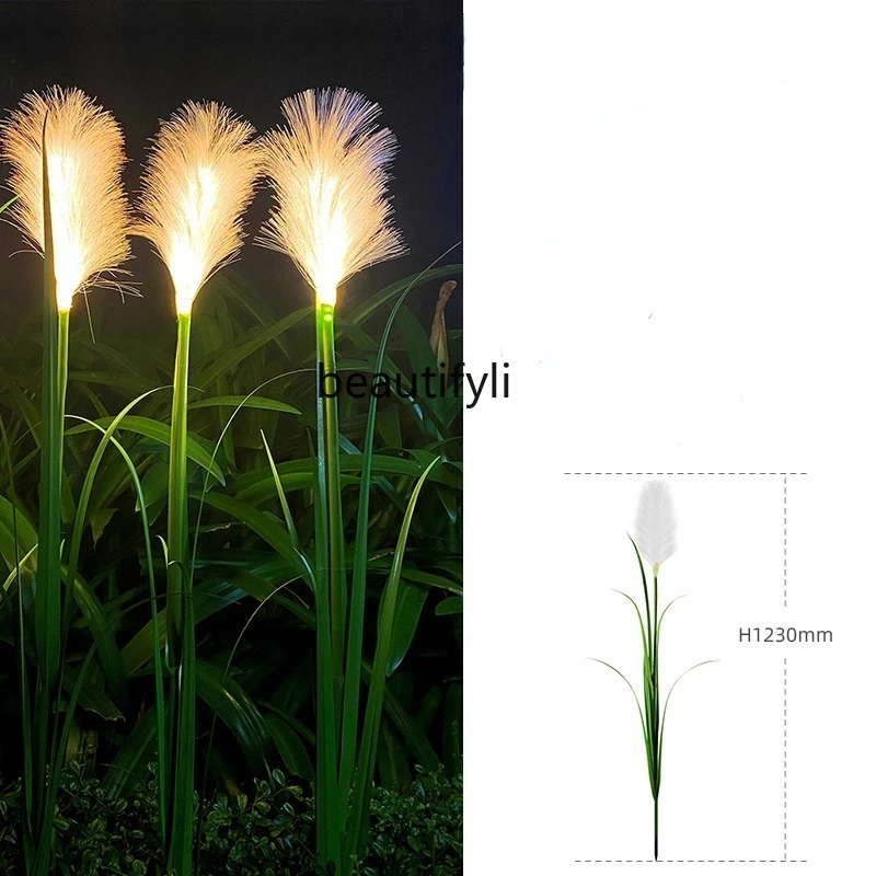 

yj LED Optical Fiber Reed Lamp Park Scenic Spot Lighting Project Landscape Lamp Outdoor Waterproof Solar Plug-in Lawn Lamp