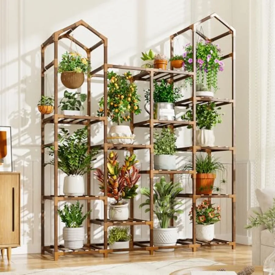 

Plant Stand Indoor Plant Stands Outdoor Tall Plant Shelf for 121 Pots Tiered Plants Stands for Multiple Plants Wood Hanging Pla