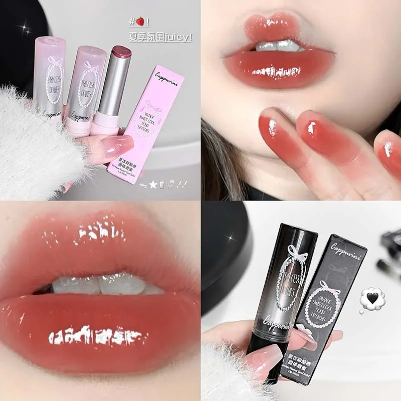 

Solid Lip Gloss Korean Nude Tone Retro Sweet Cool Vibe Butterfly Embellishment Soft Sheen Student Budget Essential