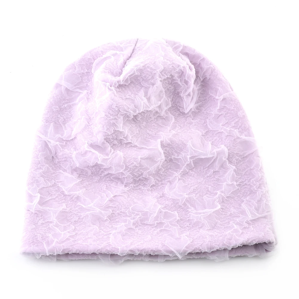 TQMSMY Women\'s Beanies Spring Summer Fashion Lace Beanies Hat Fashion Turban Hats Ladies Solid Color Bonnet Autumn Gorras E46