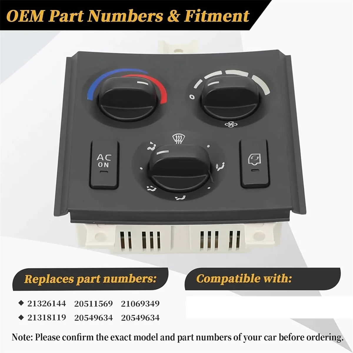 12V A/C Klimaatschakelaar Unit Modules Paneel voor Volvo Truck VNL 2003-2024 21326144 / 20511569   VS