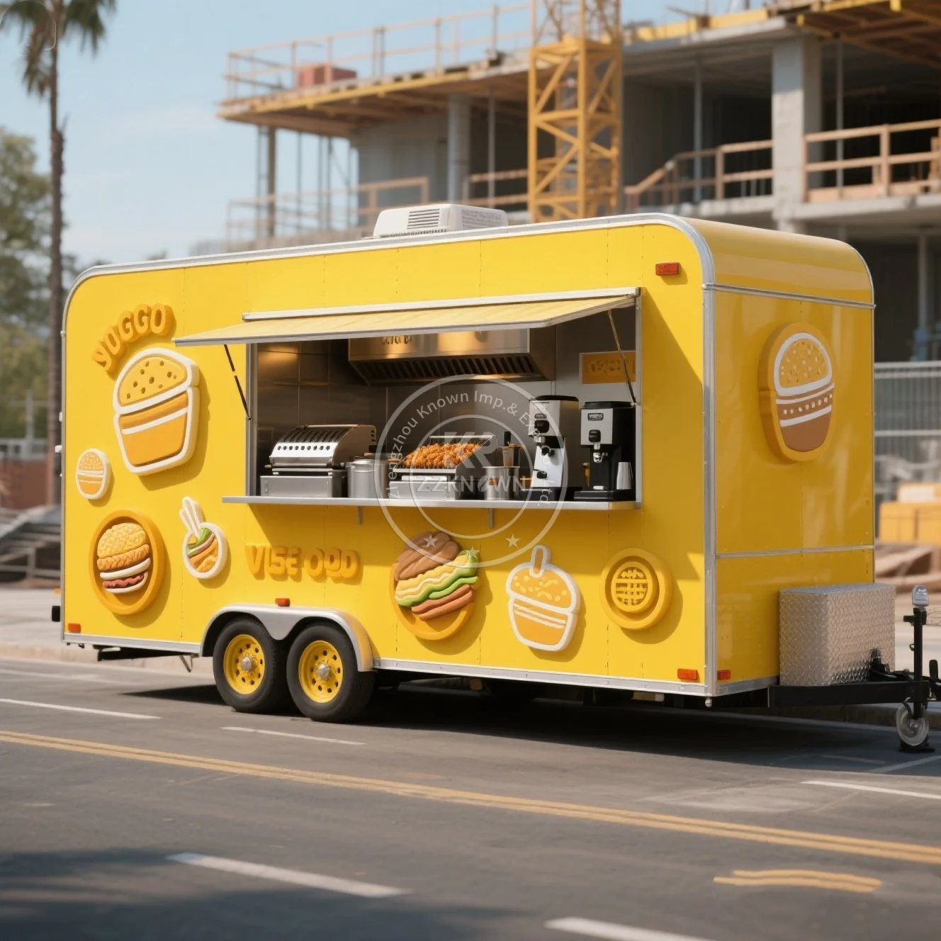 

2025 Pizza Ice Cream Coffee Shop Food Truck with Full Kitchen Hot Dog Food Vending Cart Trailer Support Customization Food Car