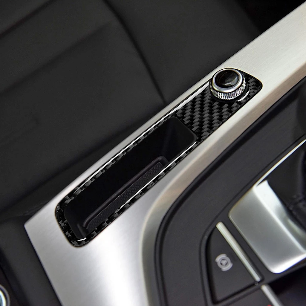 For Audi A4 B9 2017 2018 2019 2020 Carbon Fiber Center Console Volume Adjustment Panel Cover Trim Car Accessories Interiors view 5