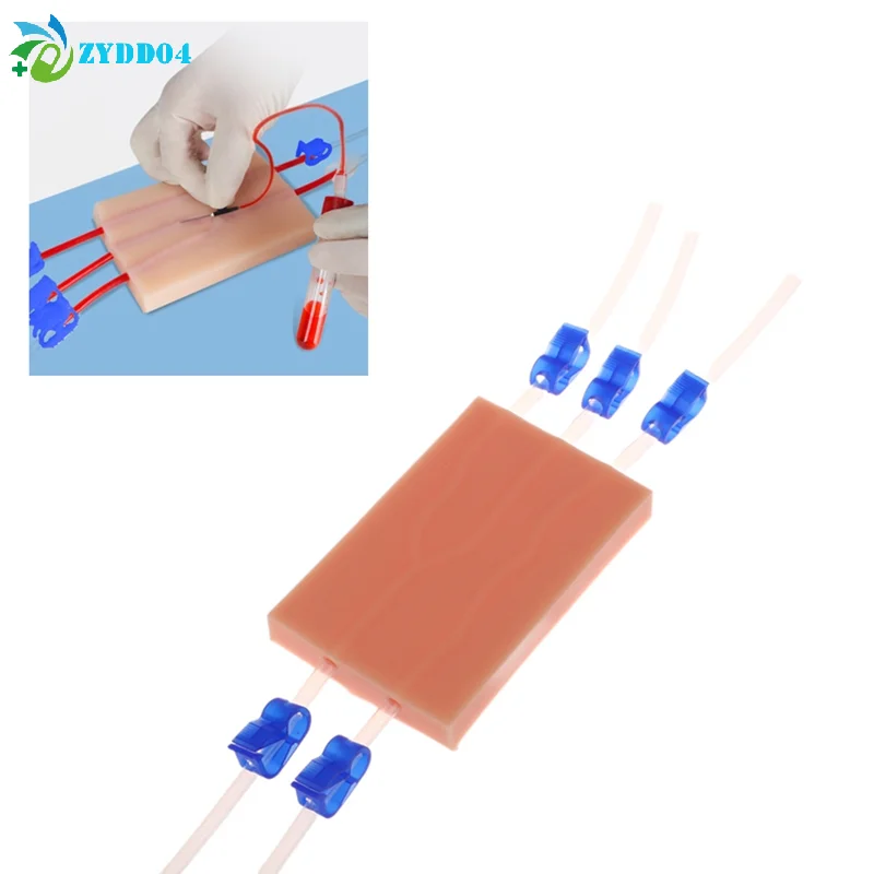 

● Для студентов, медсестер, тренировочная модель наложения швов, венепунктура, инъекционная тренировочная подушка, имитация человеческой кожи, устойчивая к разрыву, портативная