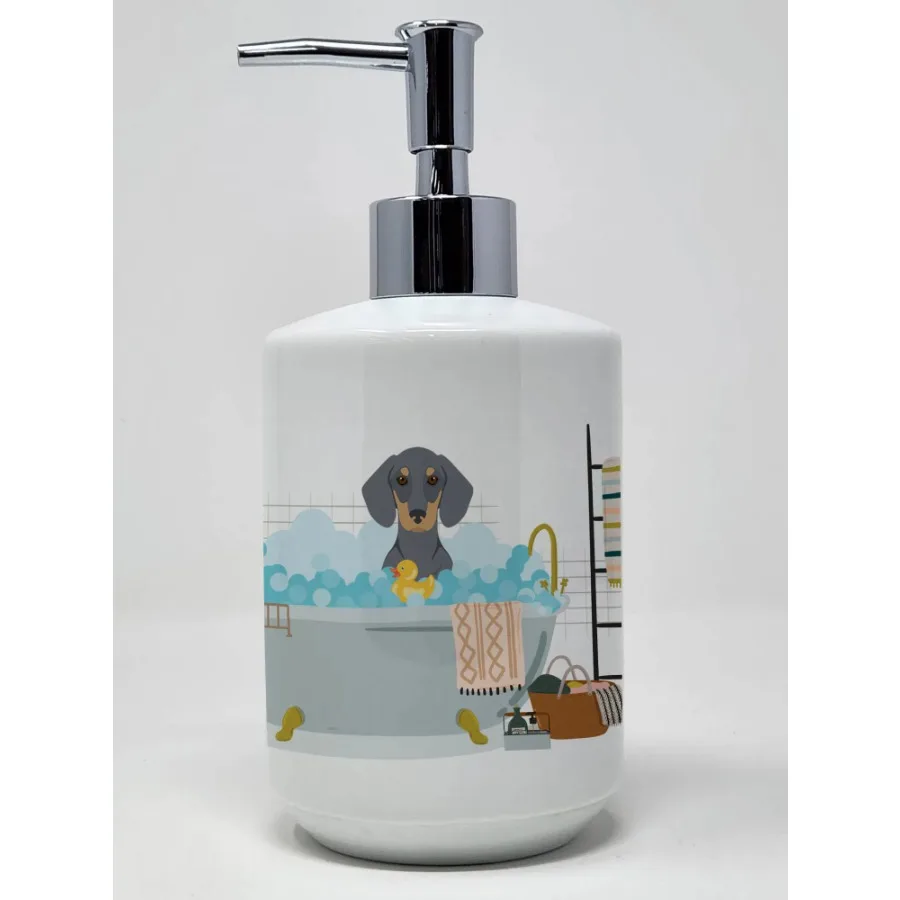 

Blue and Tan Dachshund Ceramic Soap Dispenser Hand Soap Dispenser Pump Bottles for Bathroom Kitchen Empty Refillable Liquid Soa