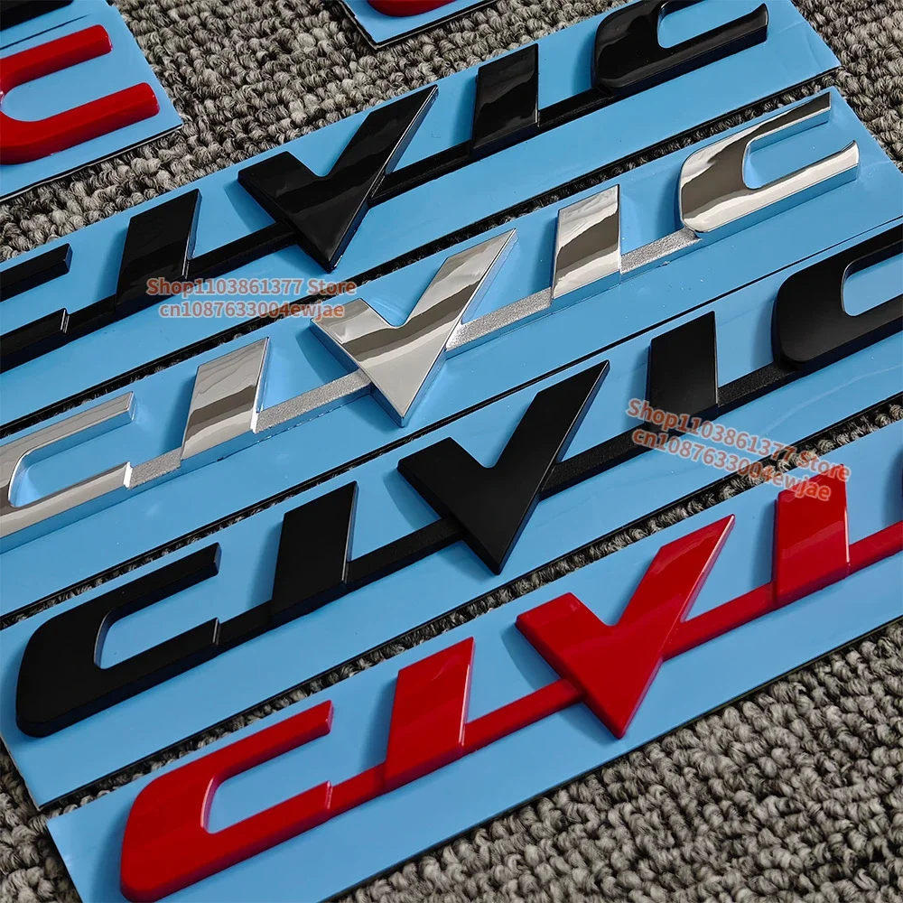 3D ABS Car Trunk Letter Emblem for Civic Type R FD FN 5d VIII FA FB/FG FK2 FK8 X Car Logo Stickers Decals Auto Accessories