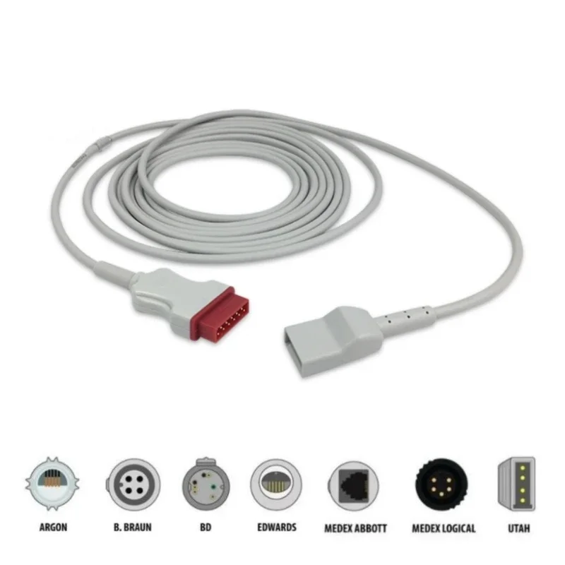 for GE Healthcare Marquette IBP Adapter Cable Utah/ Edwards Compatible 700078-001 2104162-001 700075-001