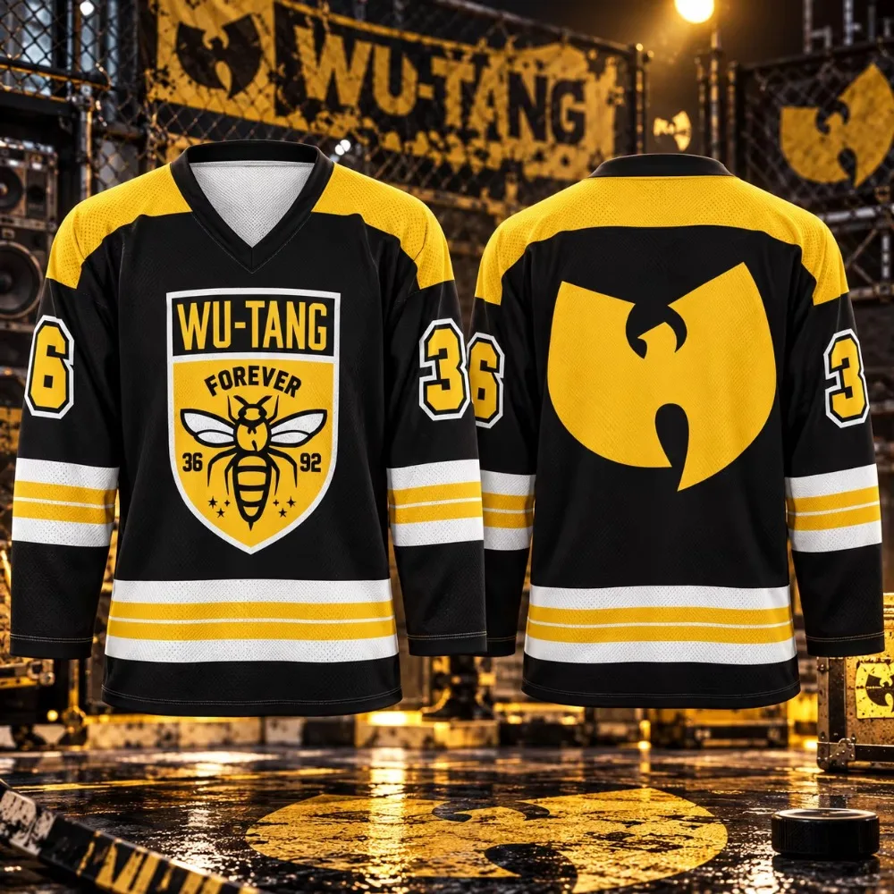 Wu Tang Clan Hip Hop Band Eternal 36 Ice Hockey Jacket Men's and Women's Sports Long Sleeve T-shirt Men's T-shirt Y2k