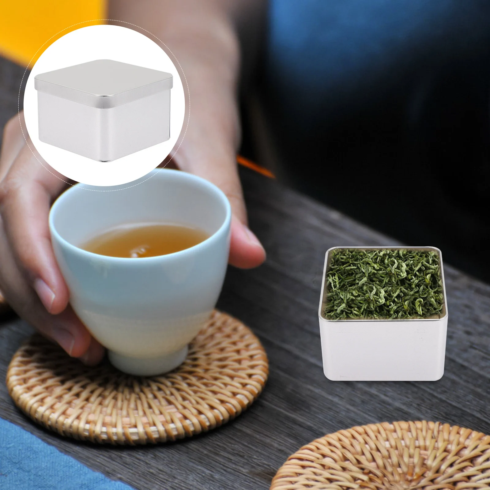 

5Pcs Tinplate Tea Storage Box Sealed Container Home Kitchen Use Black Green Scented Tea Leaf Holder Tinplate Storage Can