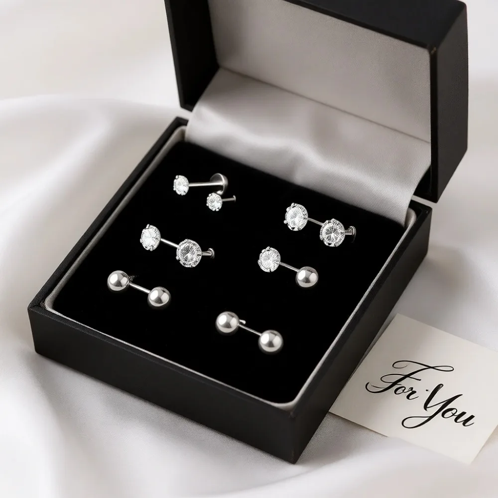 

Золотые серьги-кольца для женщин, гипоаллергенные, из хирургической стали, с плоской застежкой, 12 пар, без никеля, безопасны для сна