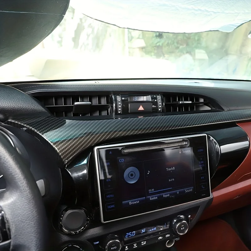 

Для TOYOTA Hilux 2015-2022 ABS углеродное волокно панель приборной панели отделка передней консоли ABS отделка из углеродного волокна для Toyota REVO