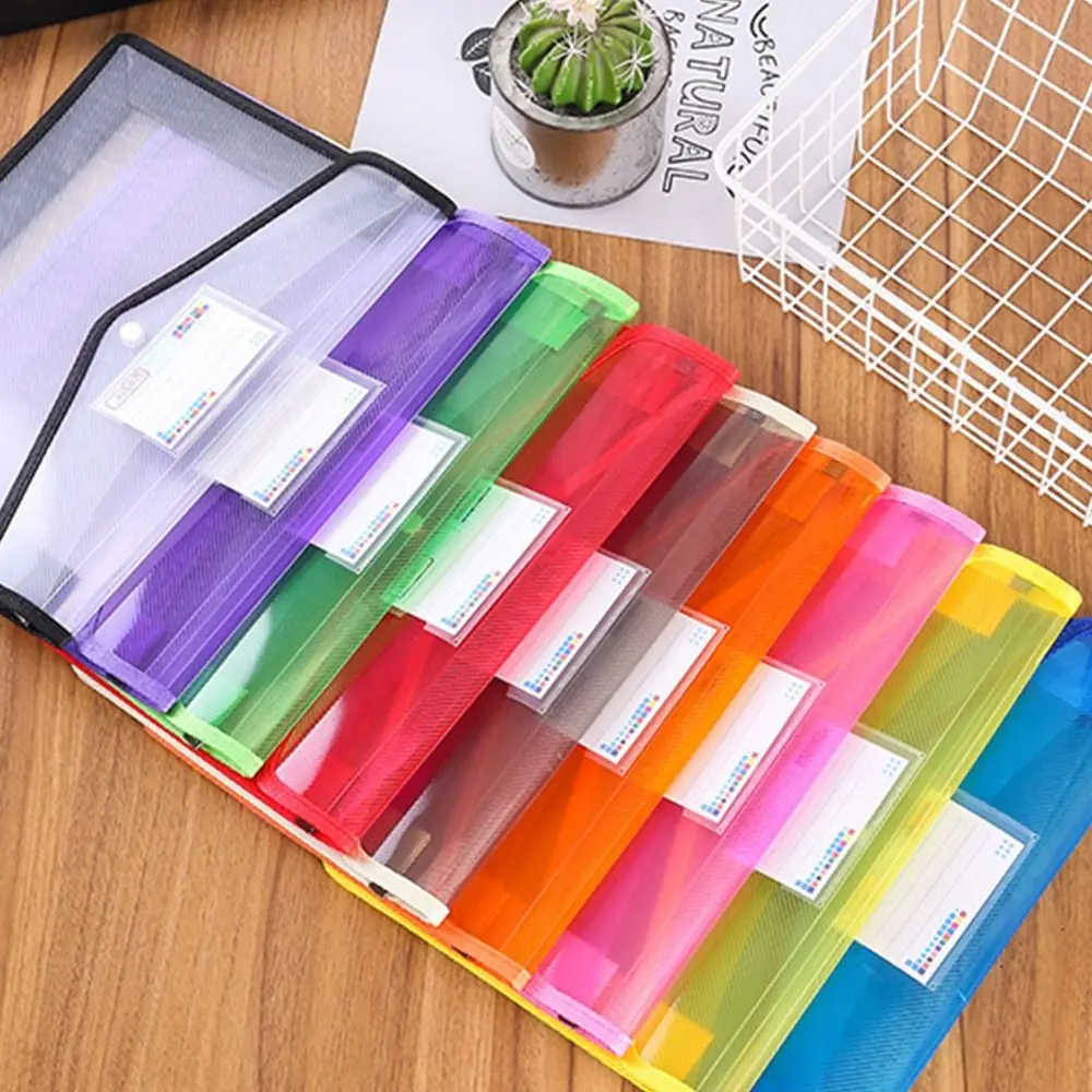 A4/A5 File Folder PVC Color Waterproof Document Bag Large Capacity Envelope Folder Office School Stationery Storage Pouch