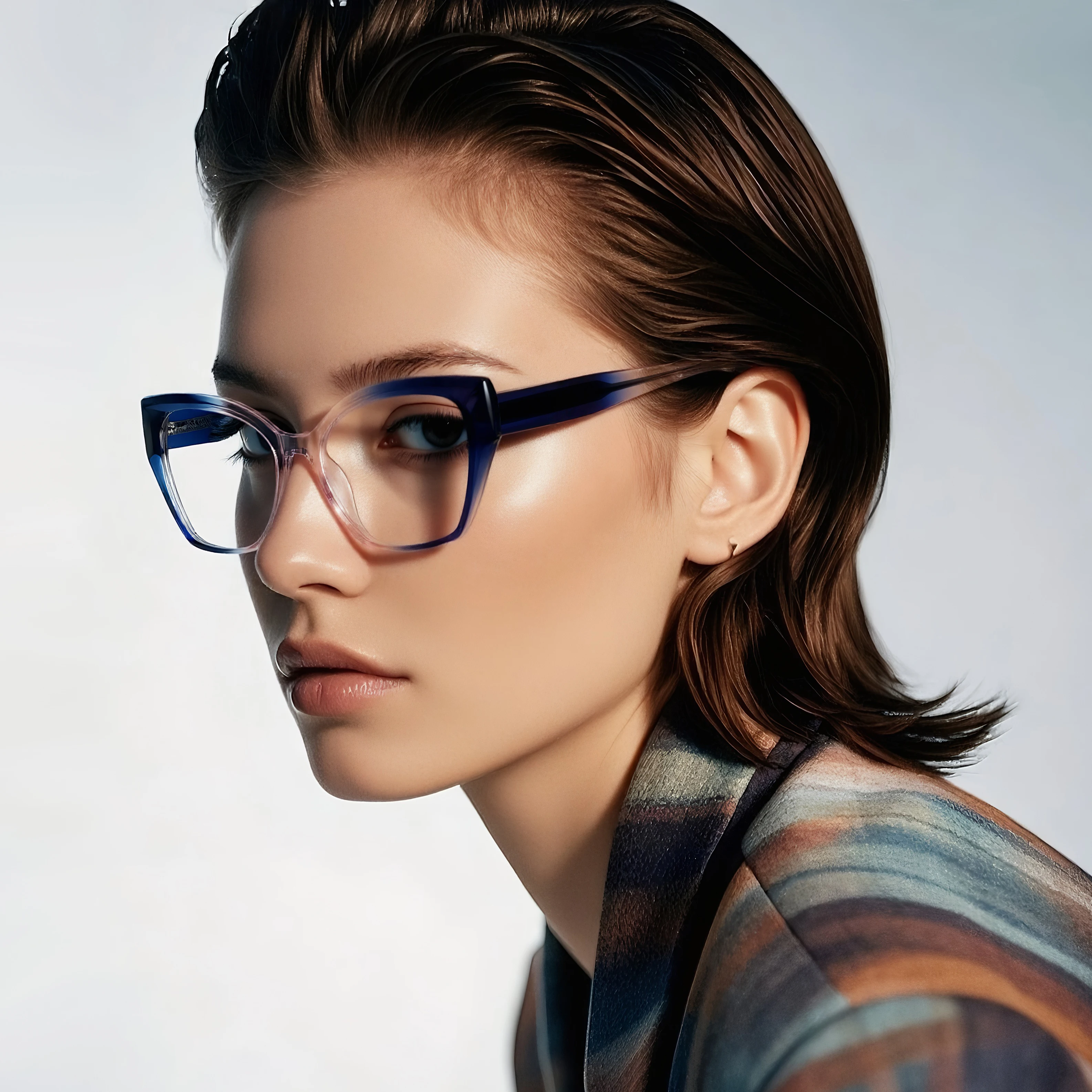 Retro-Cat-Eye-Brillengestelle für Damen, TR90-Polymer-Speicher, Federscharnier und Kerndraht-Tempel-Design, Anti-Blaulicht