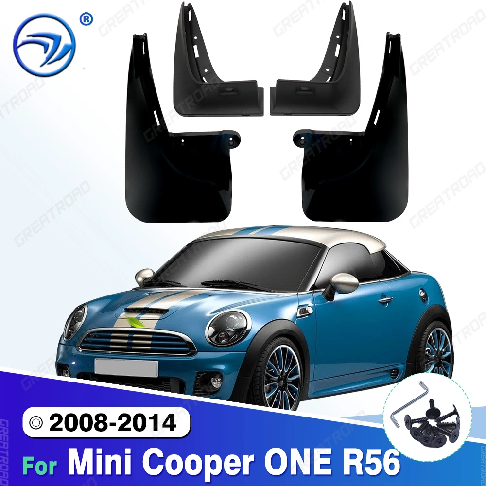 

Durable ABS Mud Flaps For 2008-2014 2009 2010 2011 2012 BMW Mini Cooper ONE R56 Splash Guards Mudguards Fender car Accessories