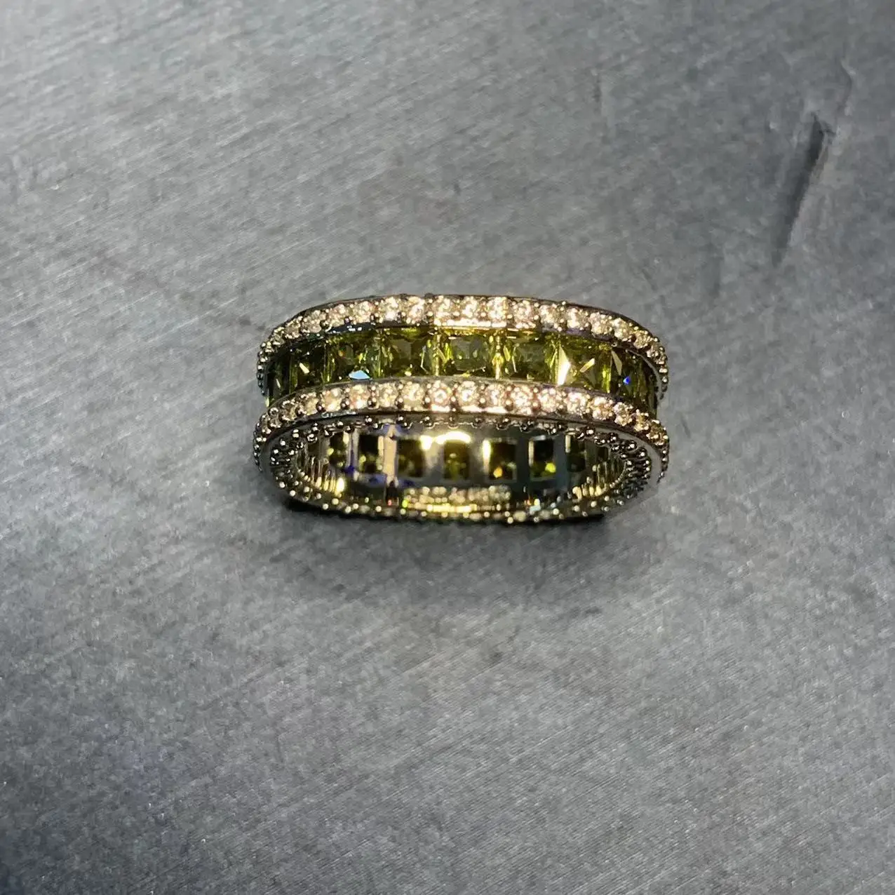 

Rose Gold Plated Ruby & CZ Double-Row Eternity Ring, Full Paved Baguette Stone Ring,Elegant Women's Fashion Jewelry Beloved Gift