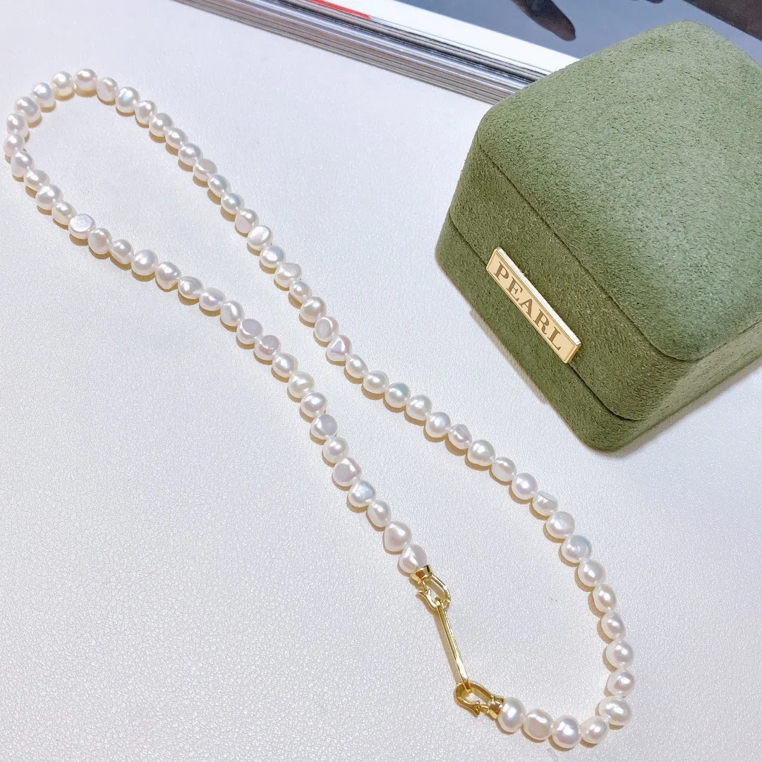 High Quality French Retro Natural Baroque Freshwater Pearl 14k Gold Filled Female Chains Necklace Jewelry For Women Gifts