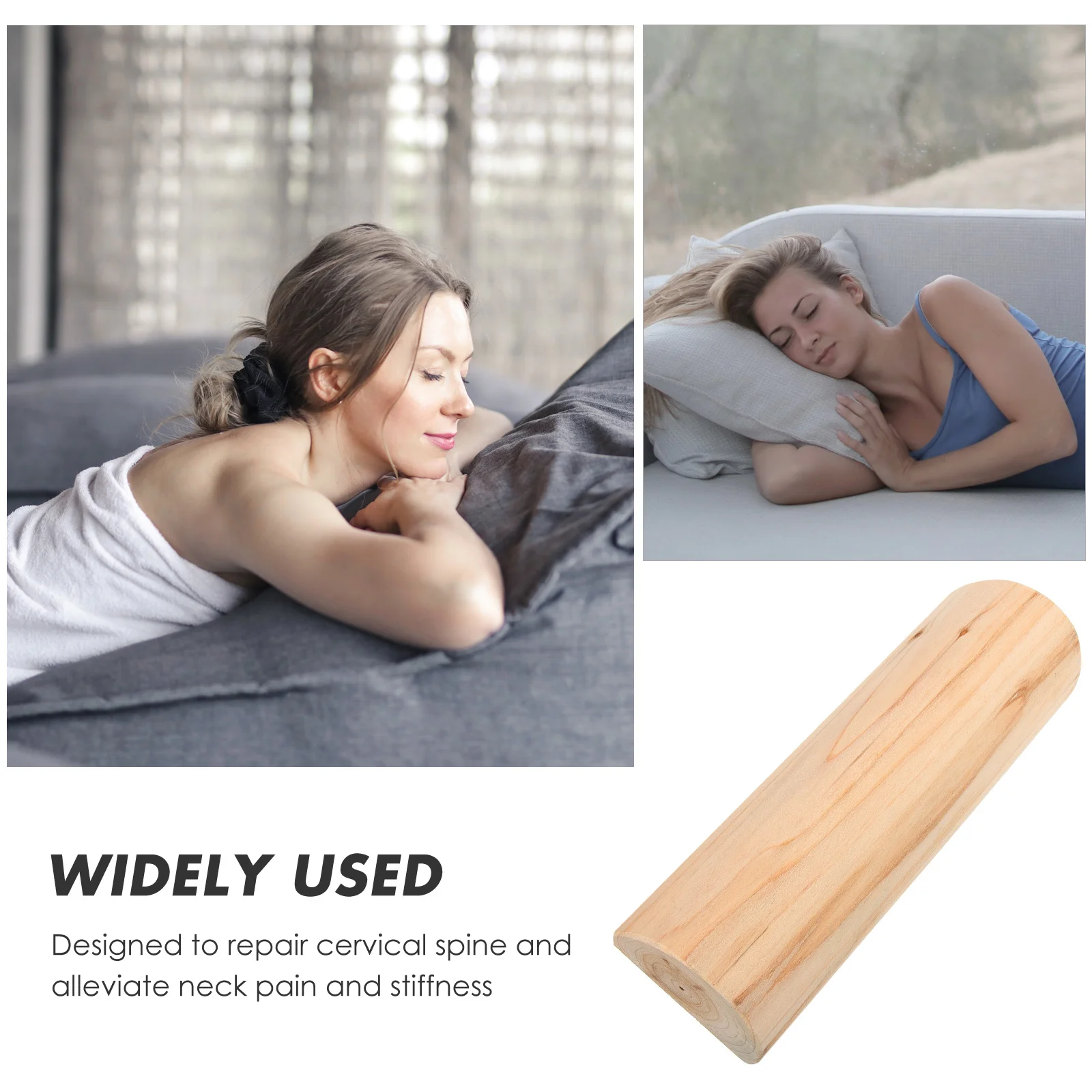 

Wooden Pillow Cervical Neck Support Smooth Natural Sauna Massage Pillow Steam Room Relaxation Convex Design Steam Room Supply