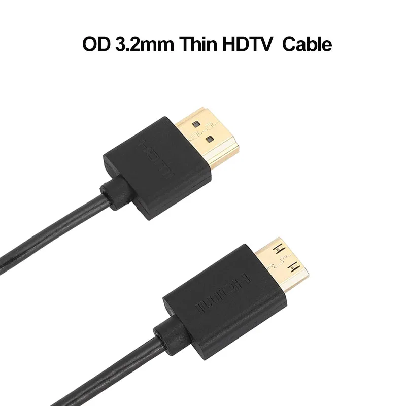 

Ультратонкий HDTV-кабель CAMVATE, наружный диаметр 3,2 мм, 4K при 60 Гц, высокоскоростной мини-HDMI-HDMI-HDMI-HDMI-кабель для ПК, разветвитель, монитор, аудио-видео кабель
