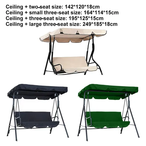 Cubierta para silla columpio al aire libre, cubierta para sombrilla para silla columpio, cubierta impermeable 210D para techo de dosel para columpio de jardín, verde, negro y Beige