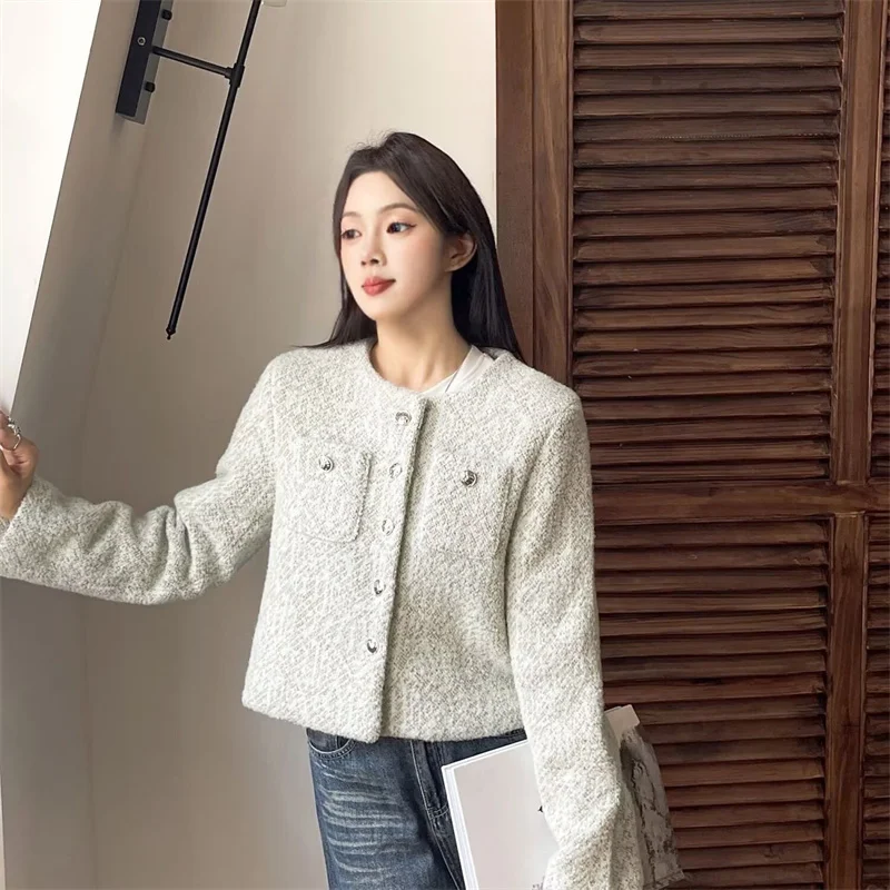 Nuovo capispalla Giacca da donna Corta allentata monopetto Bellissimo piccolo cappotto profumato Cappotto di lana nuovo moda autunnale avanzata