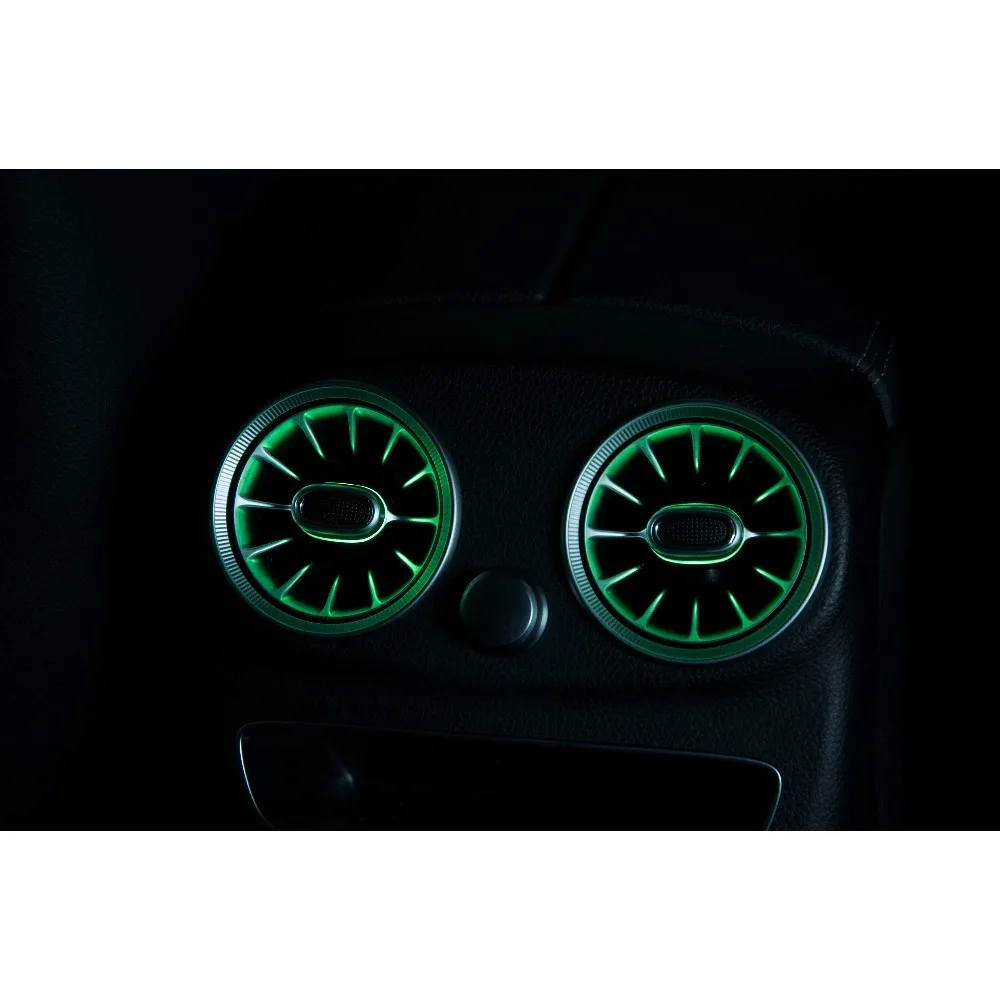 unique HYDAUTOA  3 CoLOrs Rear Air Conditioning Vent LED Turbine with Ambient Lightfor Mercedes Benz C Class W205 2015-2021