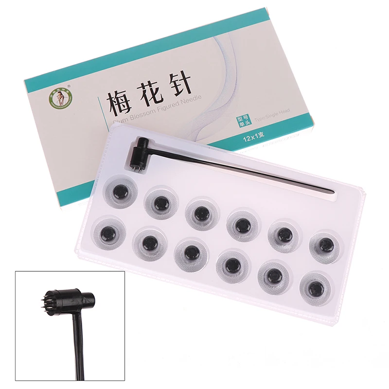 Plum Blossom Needle Skin Needle Seven Star Needle Blood Needle Cupping Acupuncture  With 12 Replacable Head Skin Needle