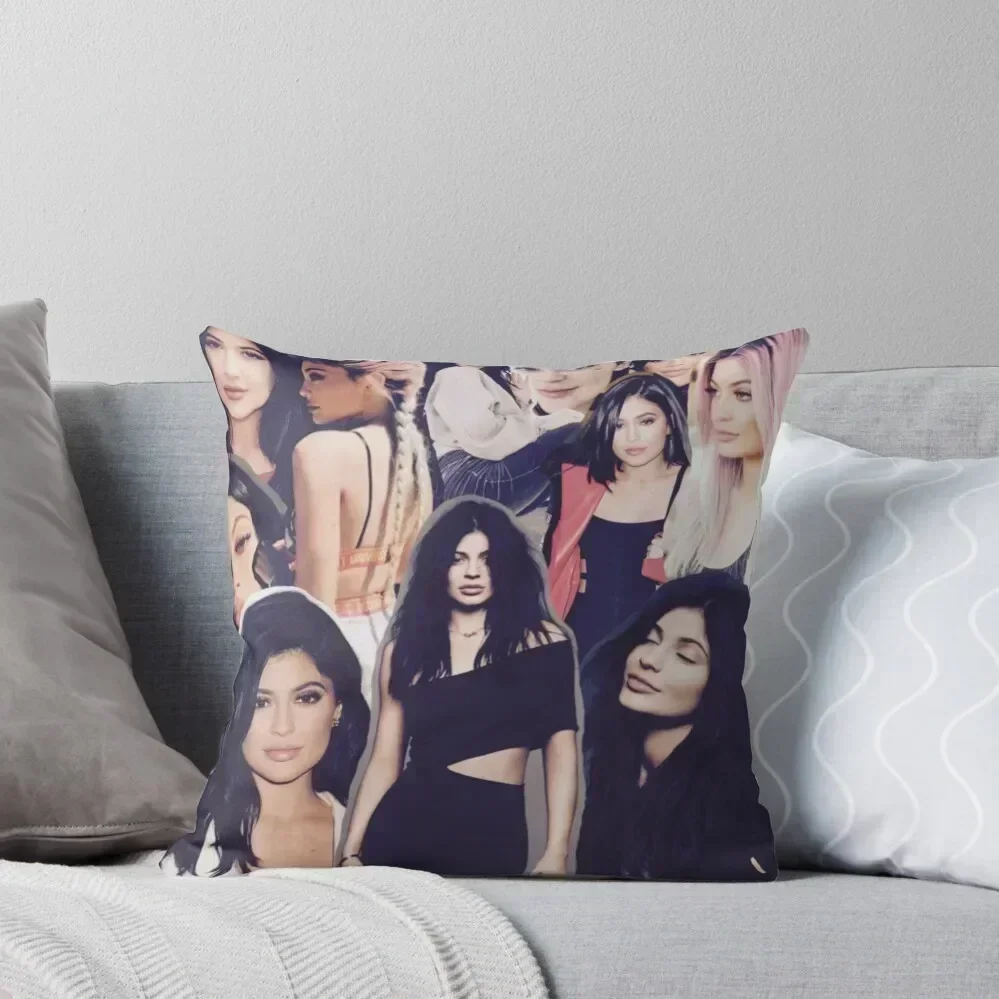 

Kylie Jenner Collage Throw Pillow sleeping pillows Christmas Covers autumn decoration Decorative Cushions For Luxury Sofa pillow