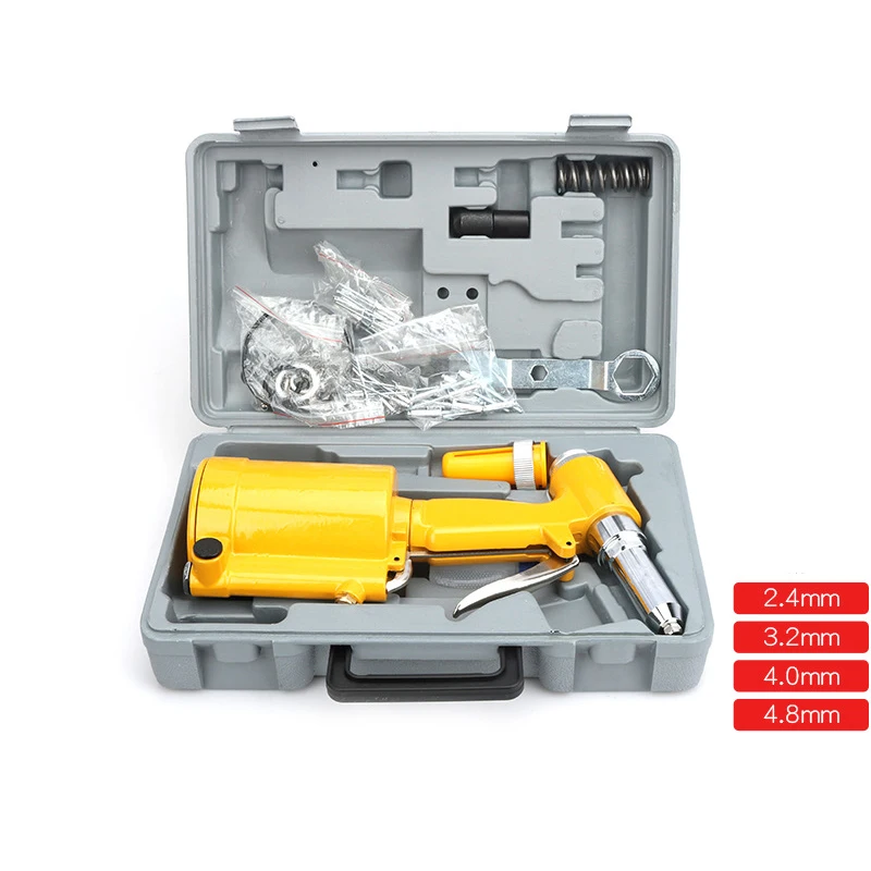 Industrial Nail Riveting Tool Pneumatic Tool Three-jaw Air Riveter Heavy Duty Pneumatic Riveting Gun 2.4/3.2/4.0/4.8 Capacity