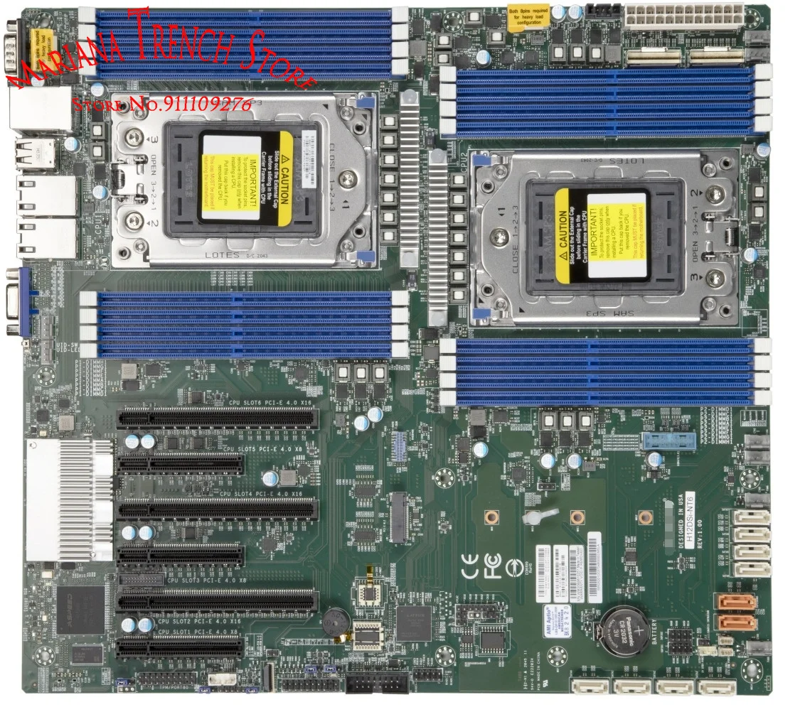 H12DSi-NT6 for Supermicro EATX Motherboard Dual EPYC 7003/7002 Series Processors Dual 10GBase-T LAN Ports  IPMI LAN