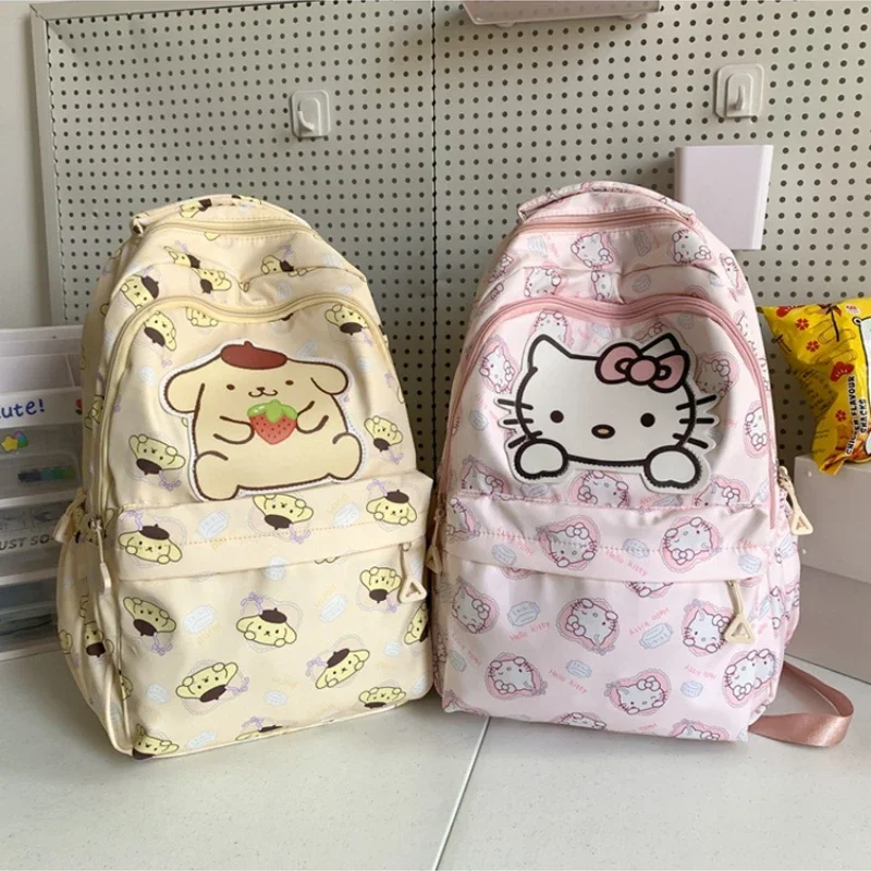 New Sanrio Cinnamoroll Kuromi My Melody Hello Kitty Anime Backpack Cute Schoolbags Cartoon Shoulder Bag Birthday Gift for Friend