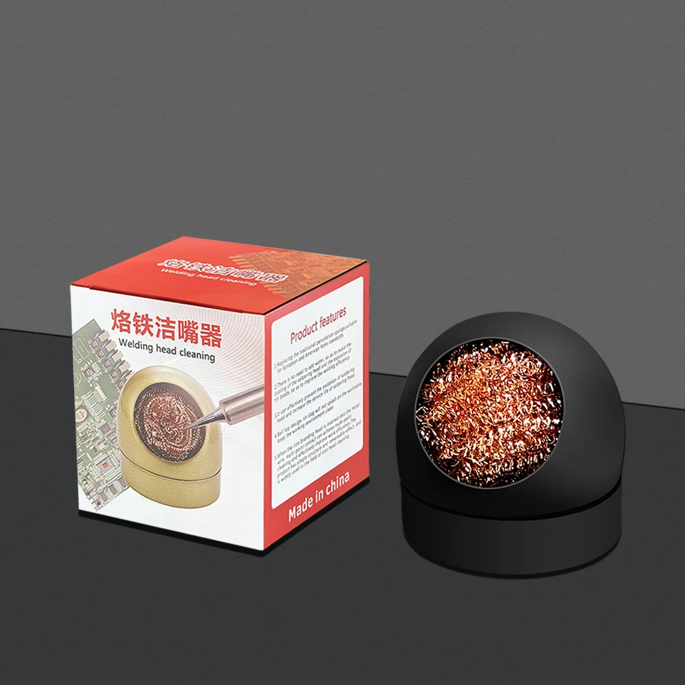 Metal Wire With Stand Set Welding Desoldering Soldering Solder Iron Tip Dross Cleaner Cleaning Steel Ball Mesh Filter Tin Remove