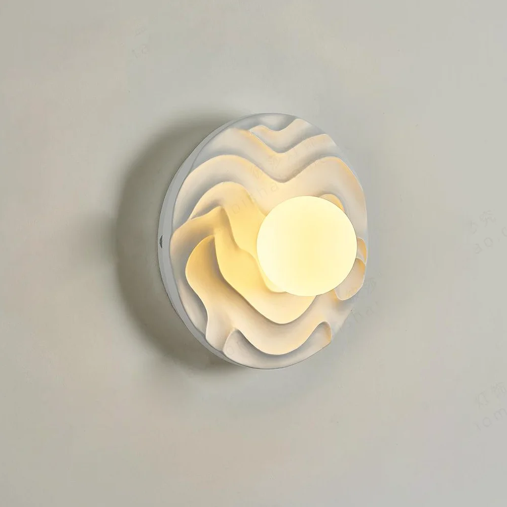 

Nordic Style Wall Lamp Cream White Soft Warm LED Wall Light Art Decor Night Sconce for Living Room Corridor Staircase Aisle