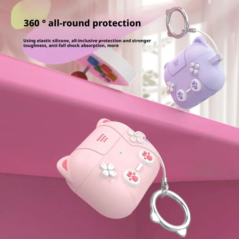 Cute Cat Paw Case for AirPods Pro 3 with Lanyard Soft Silicone Cover Shockproof Design Wireless Charging Compatible
