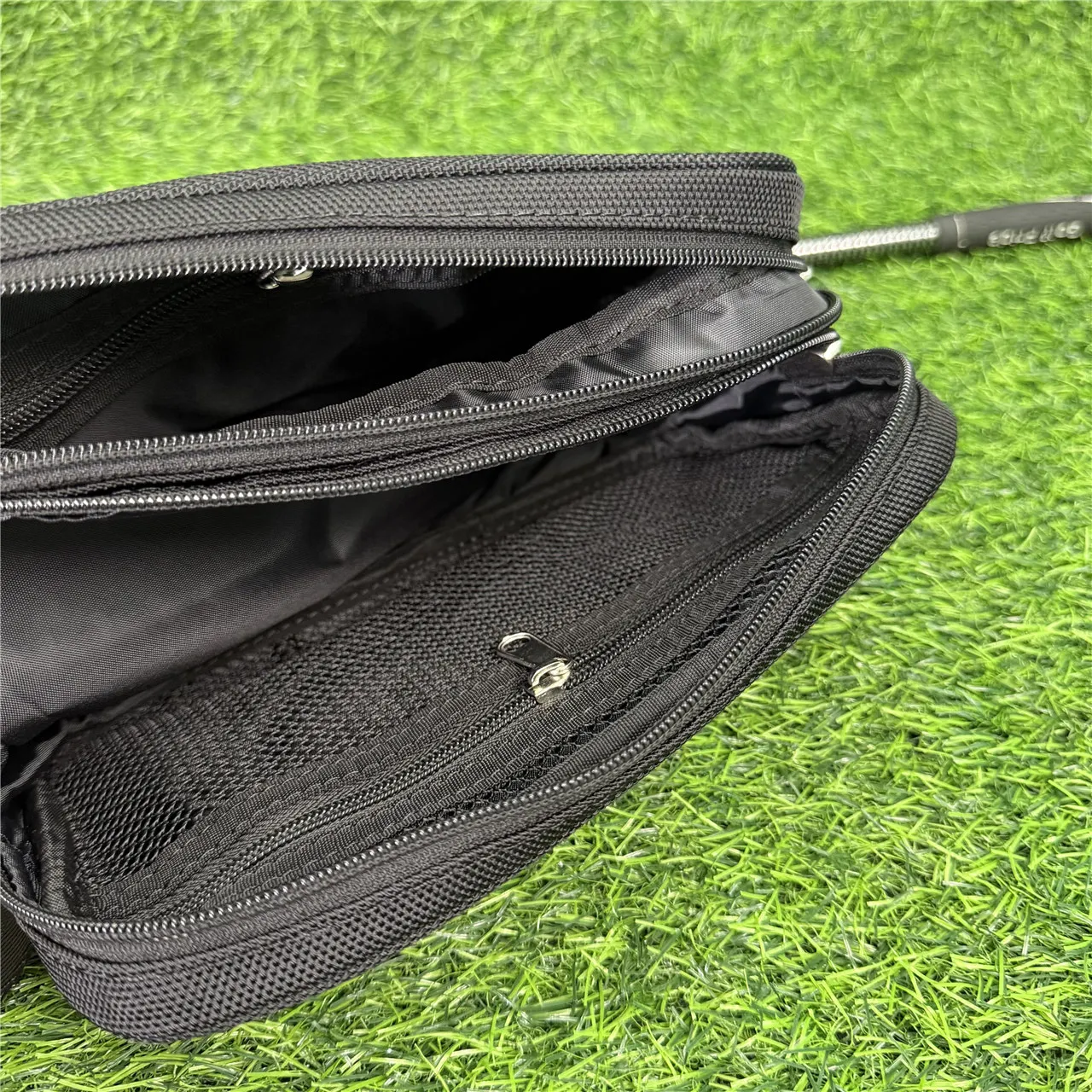 Golf Hand Bag, Double-Layer Canvas Organizer with Scratch-Resistant Base, Durable Sports Tote