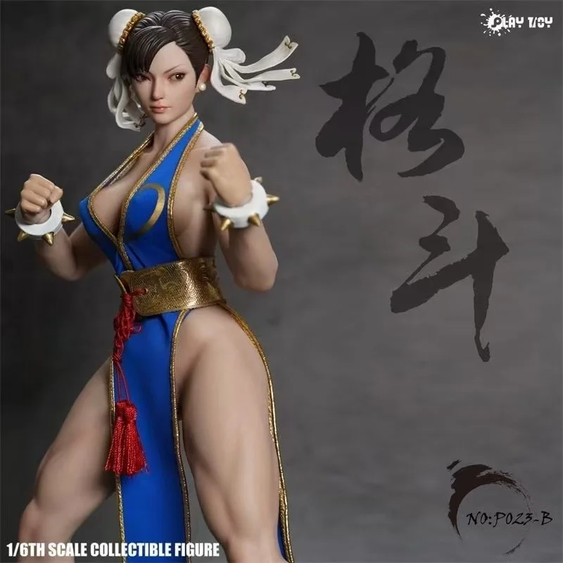 In Stock Chun-Li P023 1/6 Blue Black Fighting Goddess 2.0 Game Action Figure Model Ornament Toys Boy Birthday Gifts