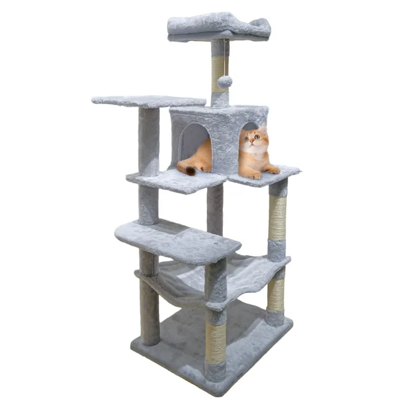 Multi-level large pet supplies supply cat tree scratching cat tower climbing frame tree apartment pet toy cat tower column