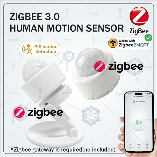 Czujnik ruchu PIR Zigbee 3.0 Mini, detektor podczerwieni ciała ludzkiego, alarm bezpieczeństwa, obsługa Zigbee2mqtt, Home Assistant, wymaga bramki.