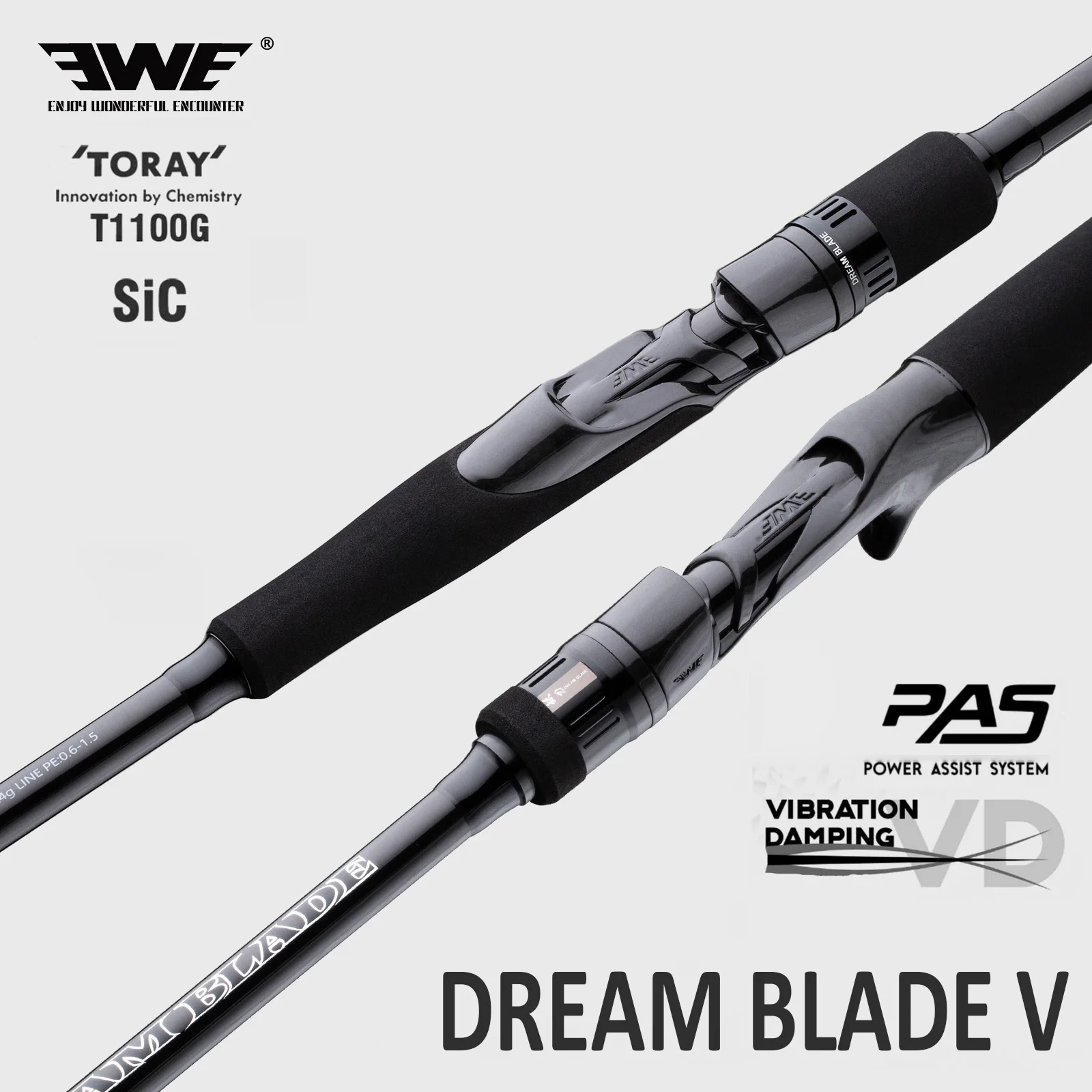 

EWE DREAM BLADE V 2025 Новая 2-секционная спиннинговая удочка FUJI TZ/SIC Ring RF SAS VD Легкая удочка из углеродного волокна