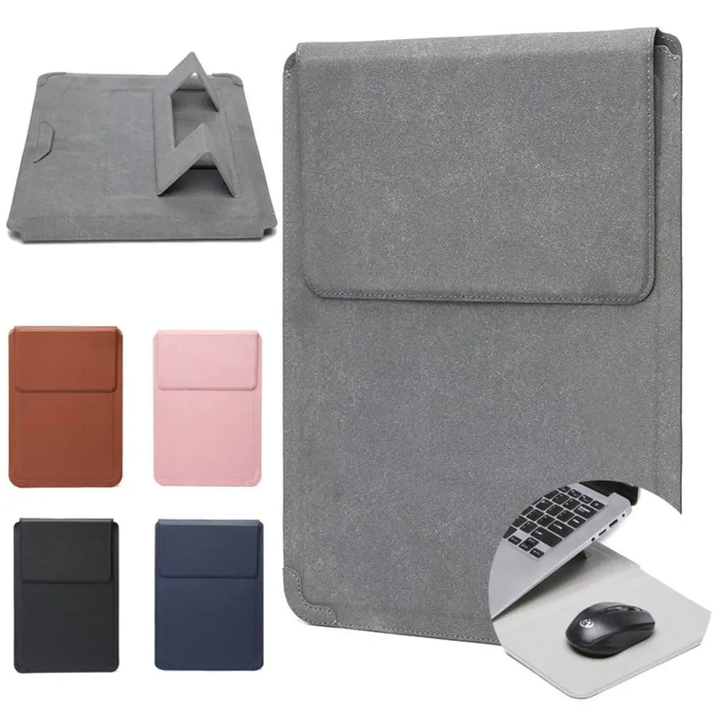 14/15-16 inch Universal 4 in 1 Laptop Sleeve Case Leather Shockproof Protective Cover Heat Dissipation Portable Tablet Pouch