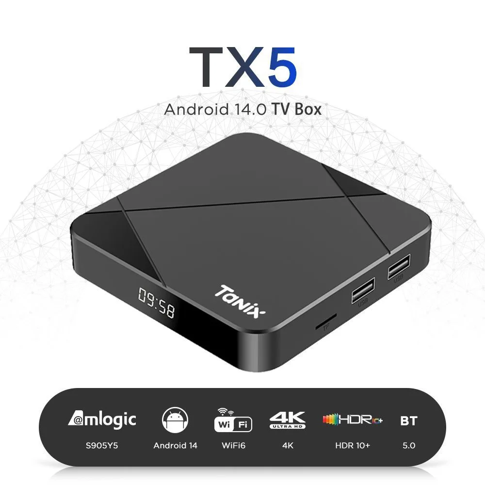 Hot Sale! TX5 S905Y5 TV Box Android 14, WiFi 6, 4K HD Network Entertainment TV