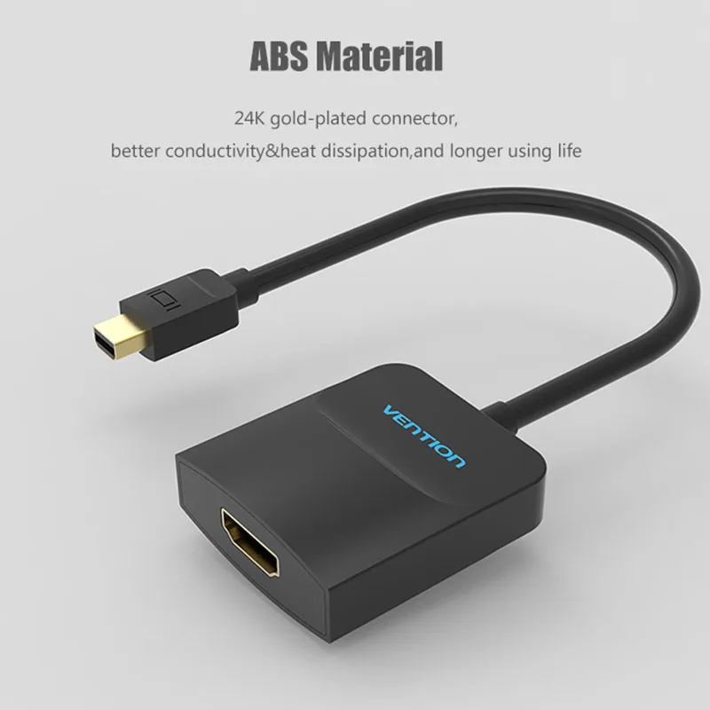 Vention-mini cabo para hdmi, compatível com 4k 1080, projetor de projetor de tv, para apple macbook air pro