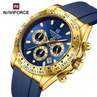 NAVIFORCE NF8054 Brand New Sports Quartz Watches For Men Luxury Silicone Band Male Chronograph Waterproof Wristwatch