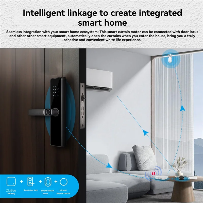 

T99C-Tuya Zigbee умный электрический занавес робот синхронизация автоматический открыватель доводчик датчик света приложение дистанционное управление