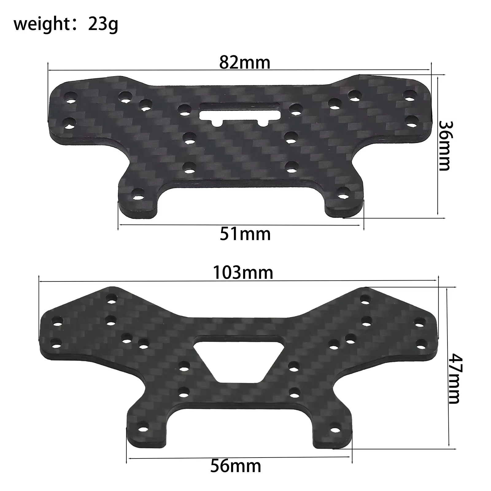 Carbon Fiber Front & Rear Shock Tower for MJX 10303 10304 RC Rally Car, Lightweight Shock Mount Bracket Upgrade Accessories view 2